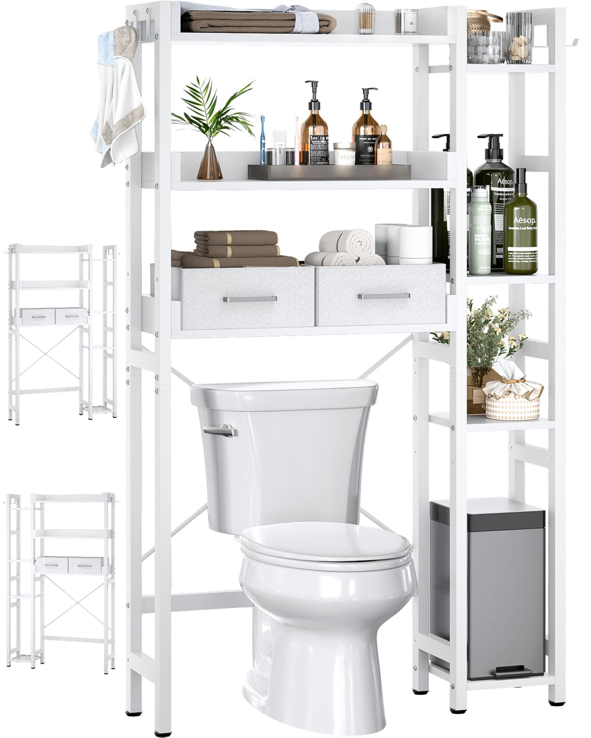 Besiost Over-the-Toilet Storage Organizer with 2 Drawers