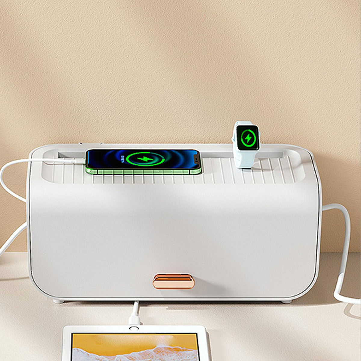 Cable Management Box Cord Organizer Box for Power Strips Chargers TV Computer Wire Ideal for Organizing Cables Concealing Clutter