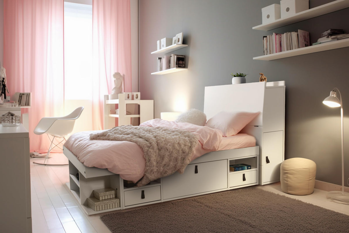 Memomad Bali Storage Platform Bed with Built-In Drawers