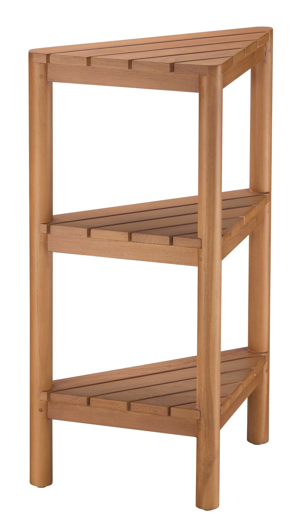 TEAK VALLEY Fully Assembled Teak Corner Shower Shelf, Shower Caddy 26.5"