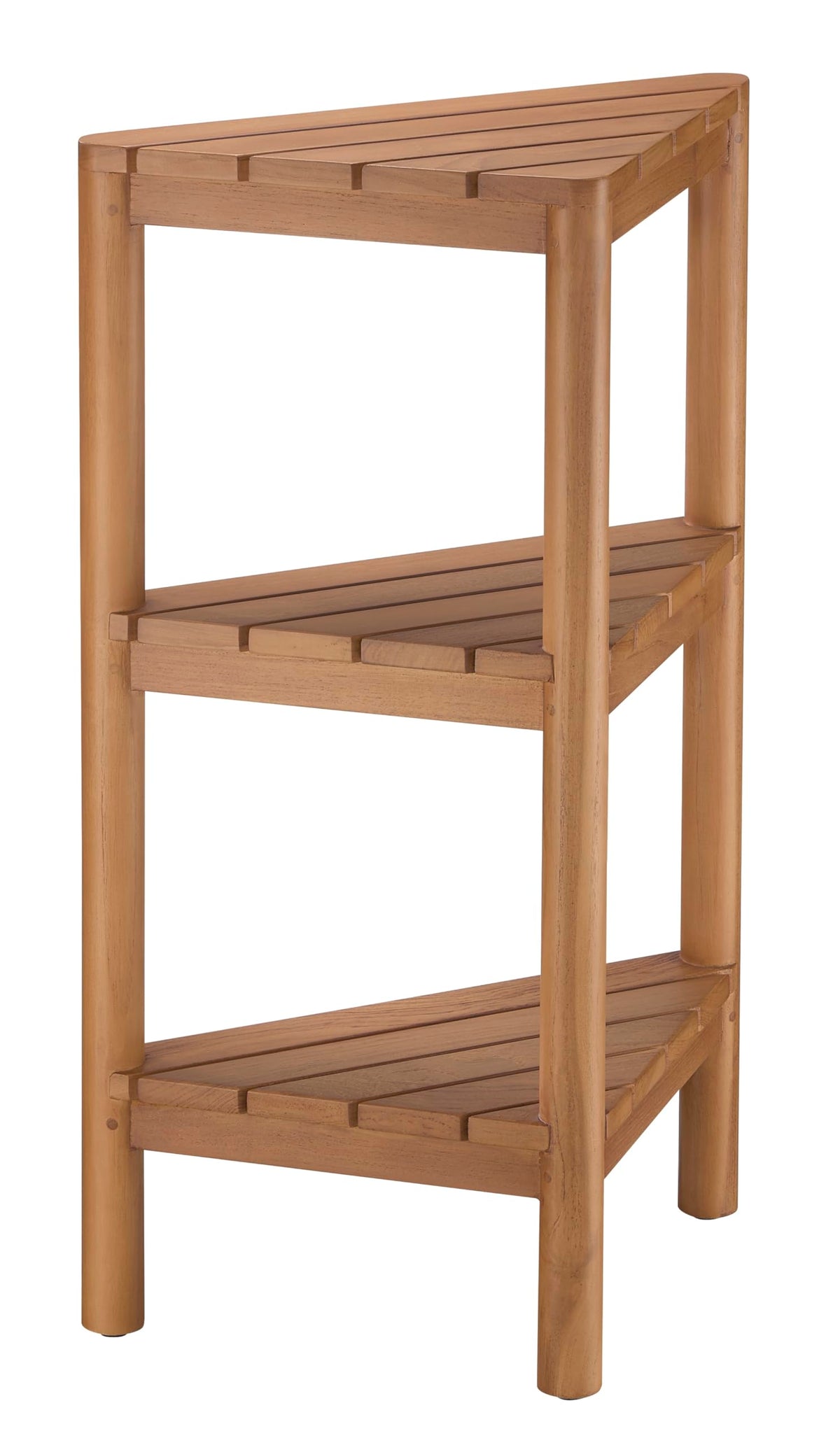 TEAK VALLEY Fully Assembled Teak Corner Shower Shelf, Shower Caddy 26.5"