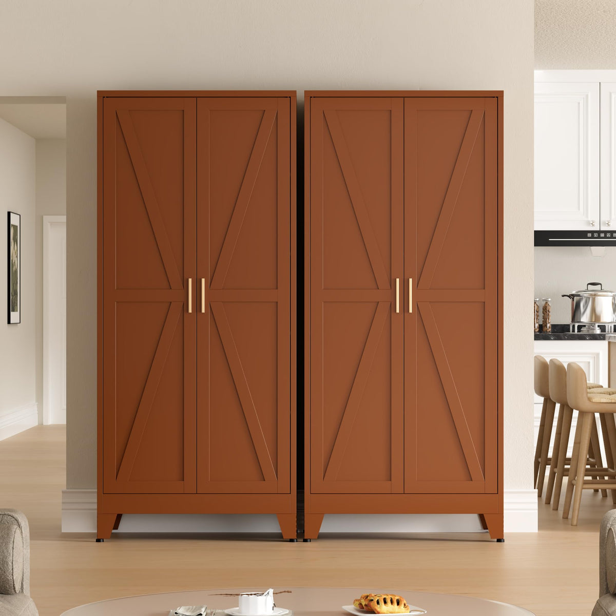 COFaR Farmhouse Storage Kitchen Pantry Cabinet
