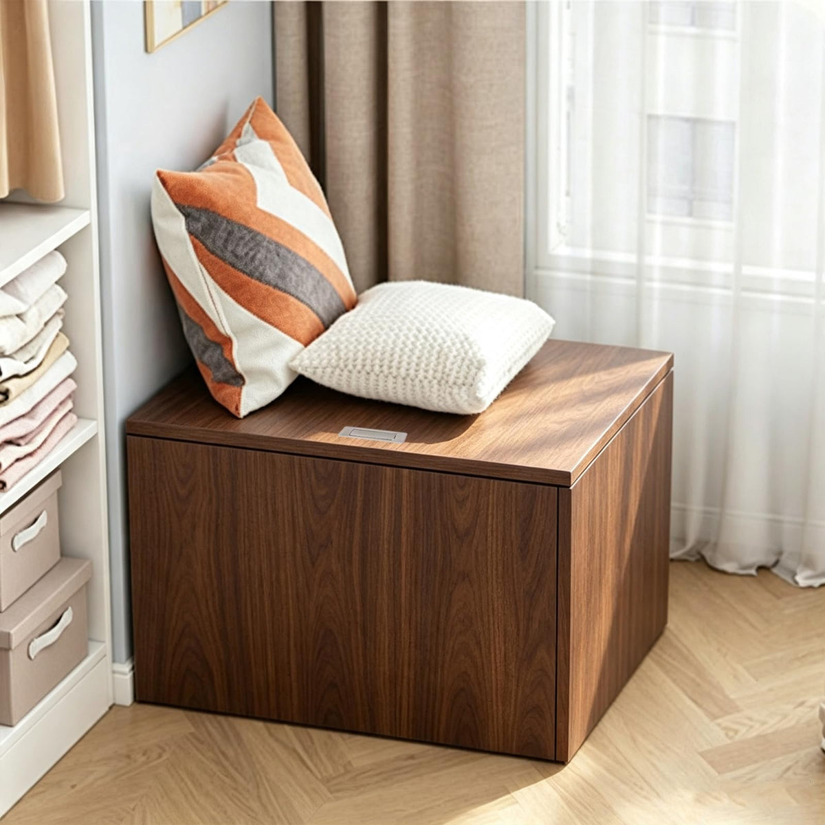 LBCZJYX Flip-Top Storage Bench with Hidden Compartment