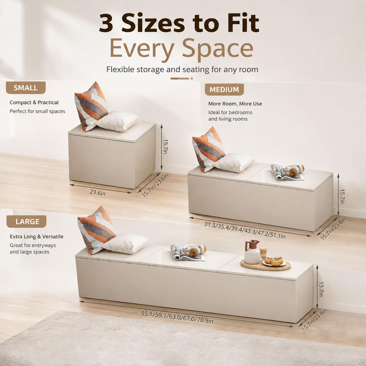 LBCZJYX Flip-Top Storage Bench with Hidden Compartment