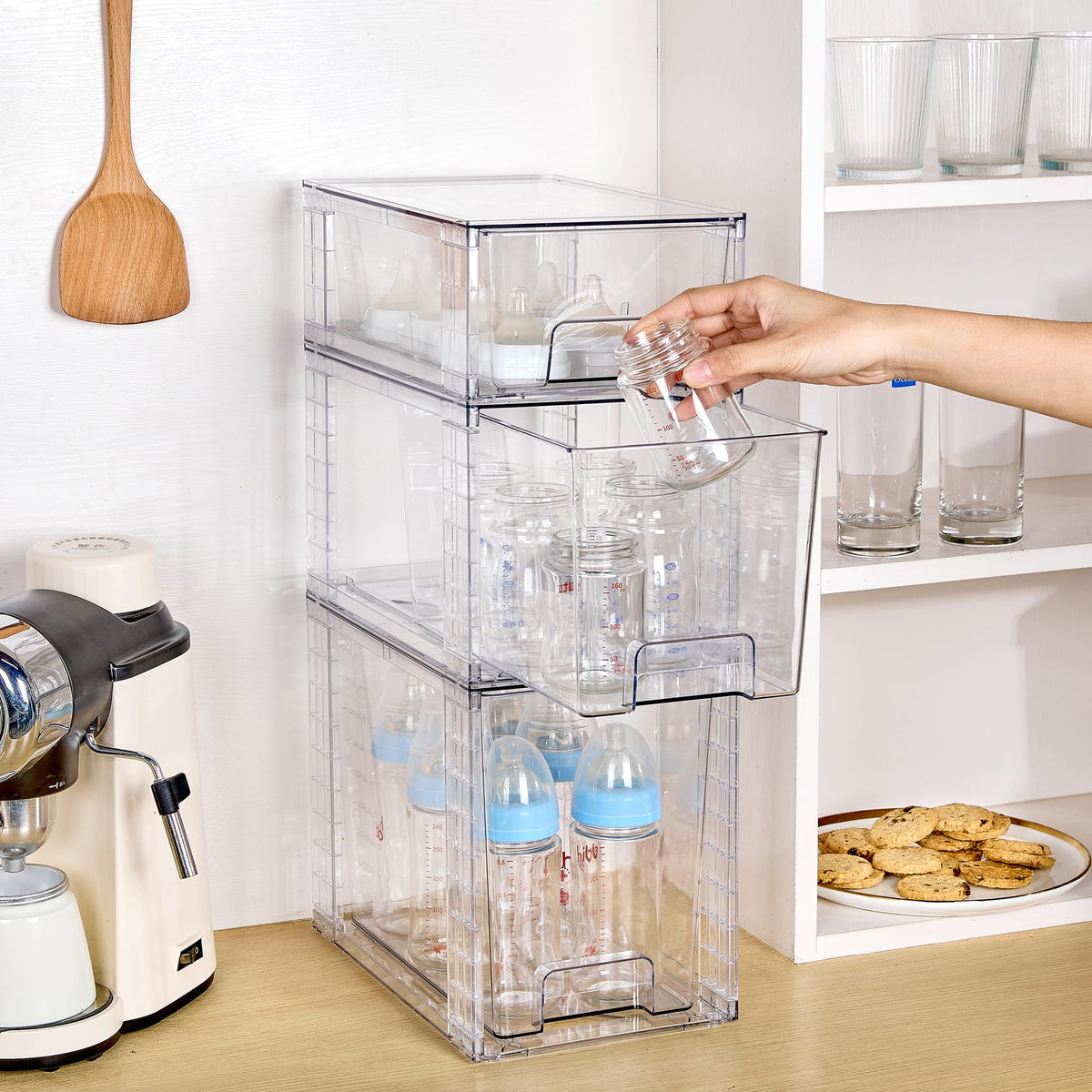 Vtopmart Easily Assemble Clear Storage Dawers Set