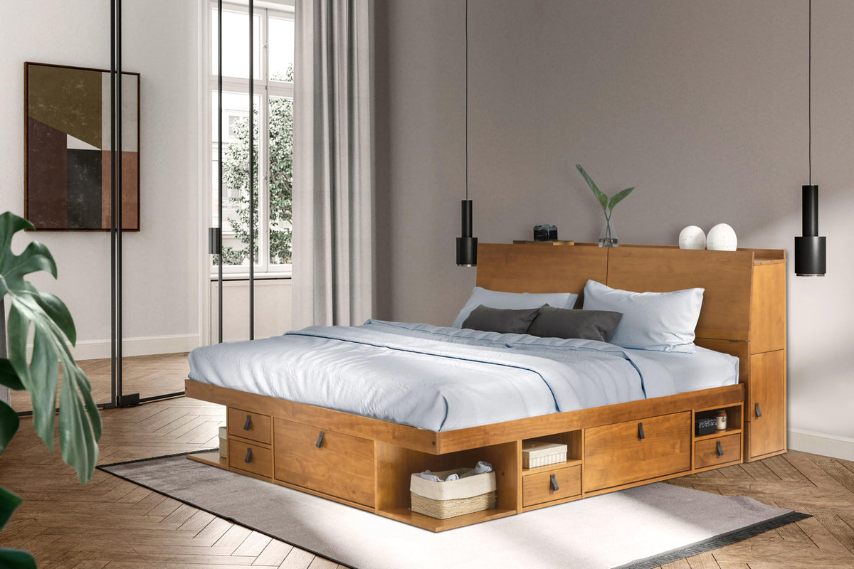 Memomad Bali Storage Platform Bed with Built-In Drawers