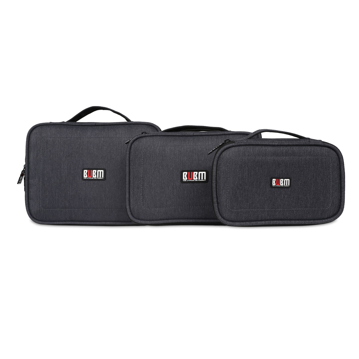 BUBM 3PCS Electronic Organizer, Double Layer Travel Gadget Storage Bag for Cables, Cord, USB Flash Drive, Power Bank and More