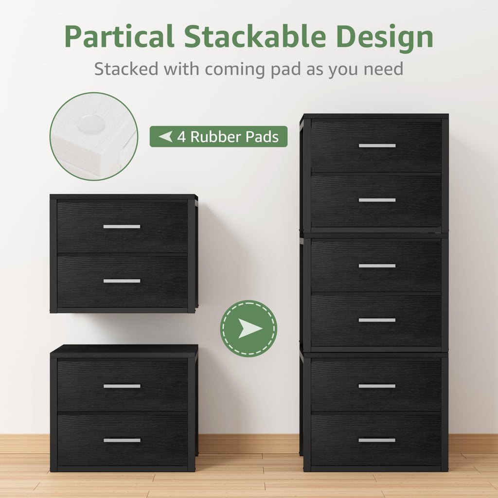 BOLUO Stackable Storage Drawers Closet Organizers and Storage