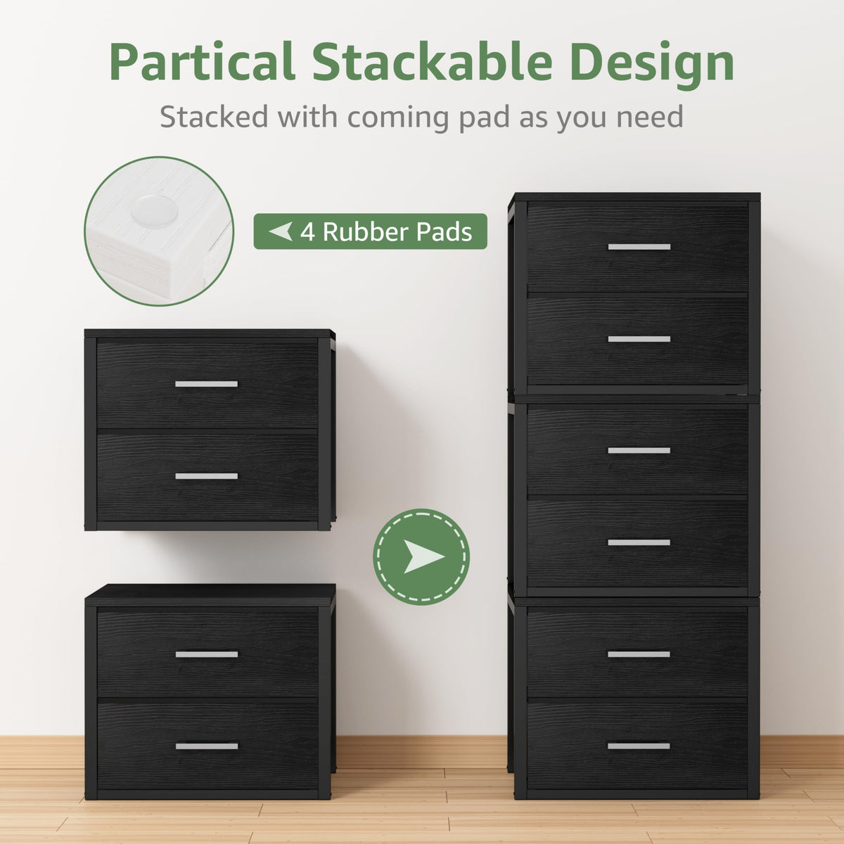 BOLUO Stackable Storage Drawers Closet Organizers and Storage