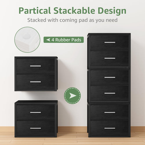 BOLUO Stackable Storage Drawers for Closet Organization