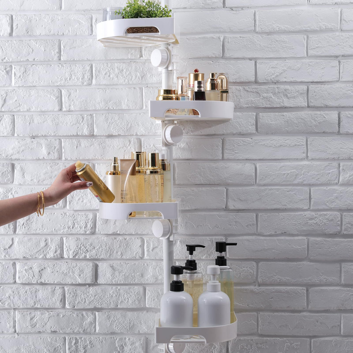 Shuang Qing Corner Shower Caddy with Tension Pole