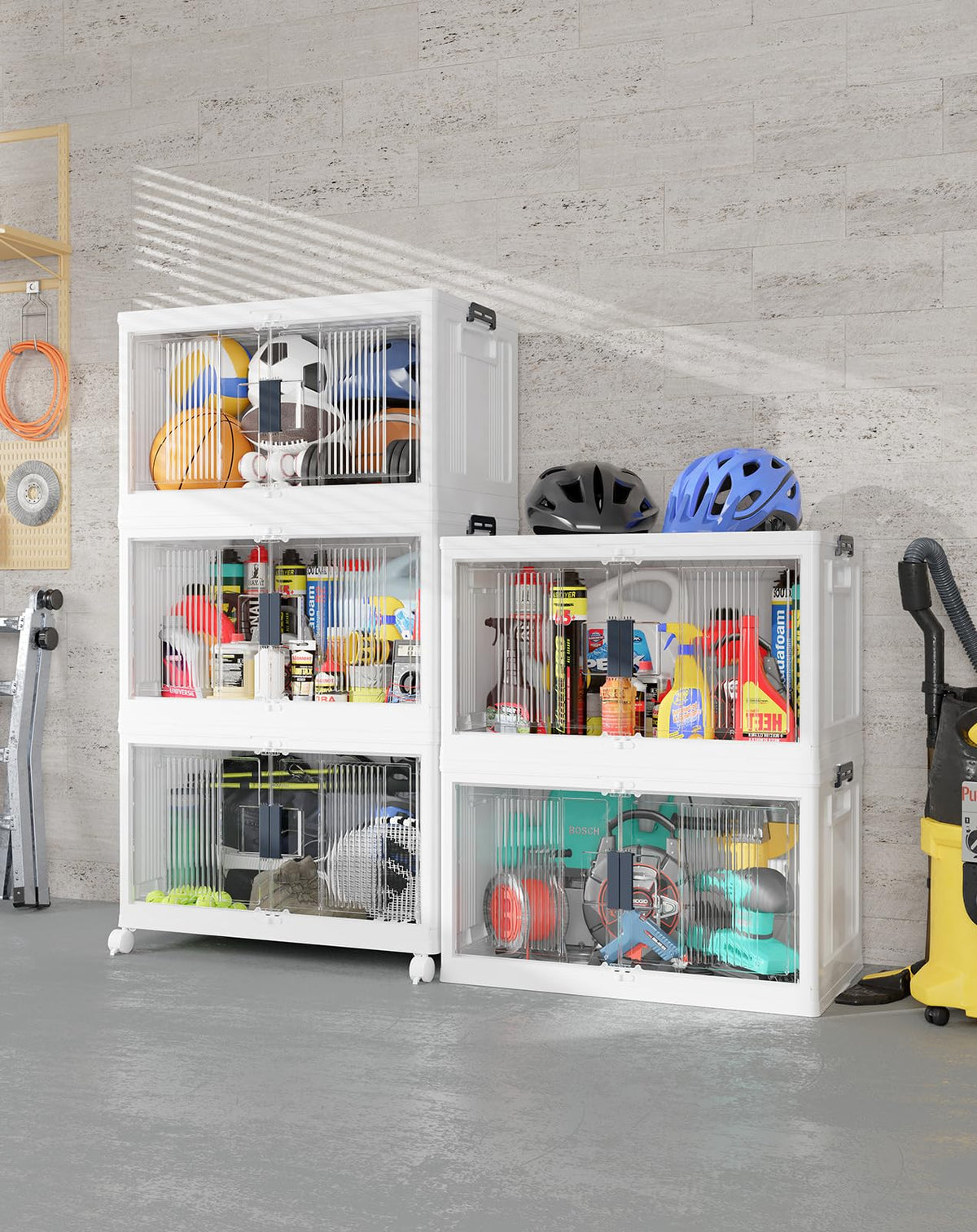 OlarHike Collapsible Storage Bins with Doors & Wheels