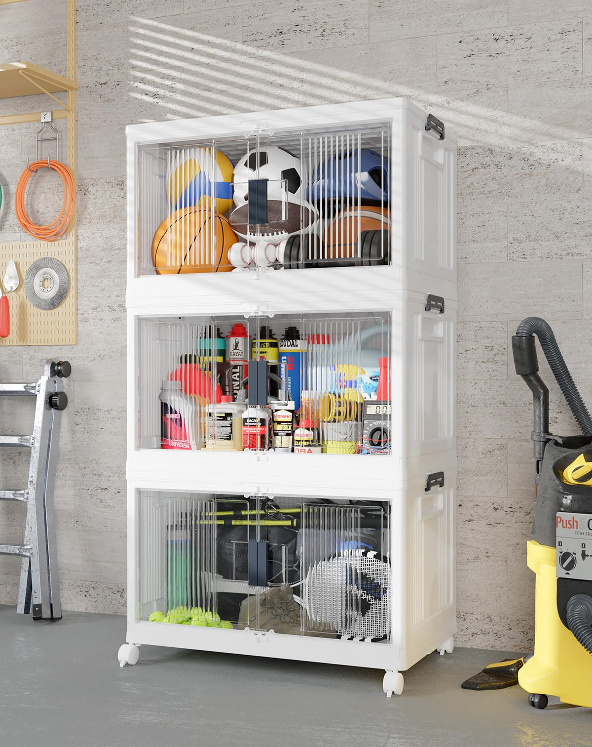 OlarHike Collapsible Storage Bins with Doors & Wheels
