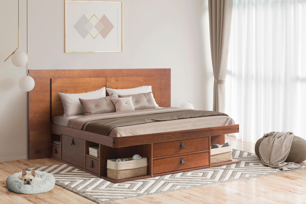 Memomad Bali Storage Platform Bed with Built-In Drawers
