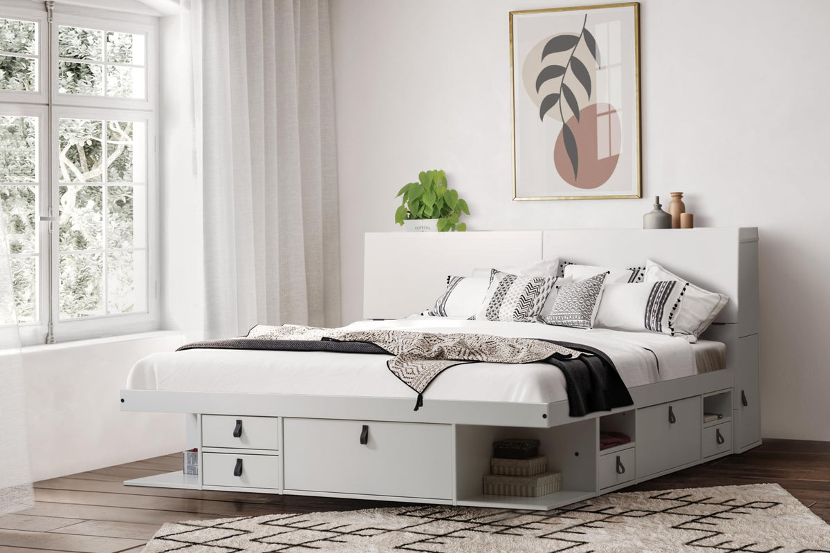 Memomad Bali Storage Platform Bed with Built-In Drawers