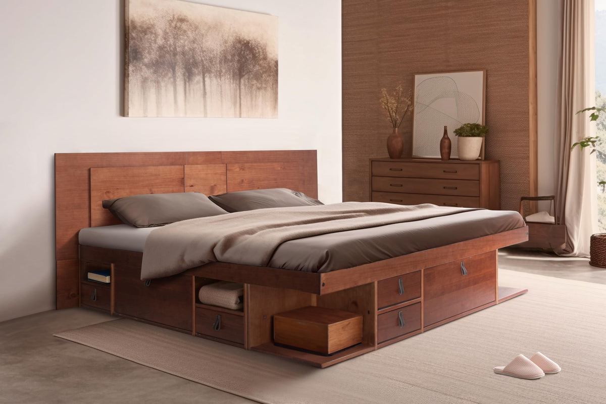 Memomad Bali Storage Platform Bed with Built-In Drawers