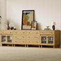 AMERLIFE Storage Cabinet with Glass Doors and Drawer