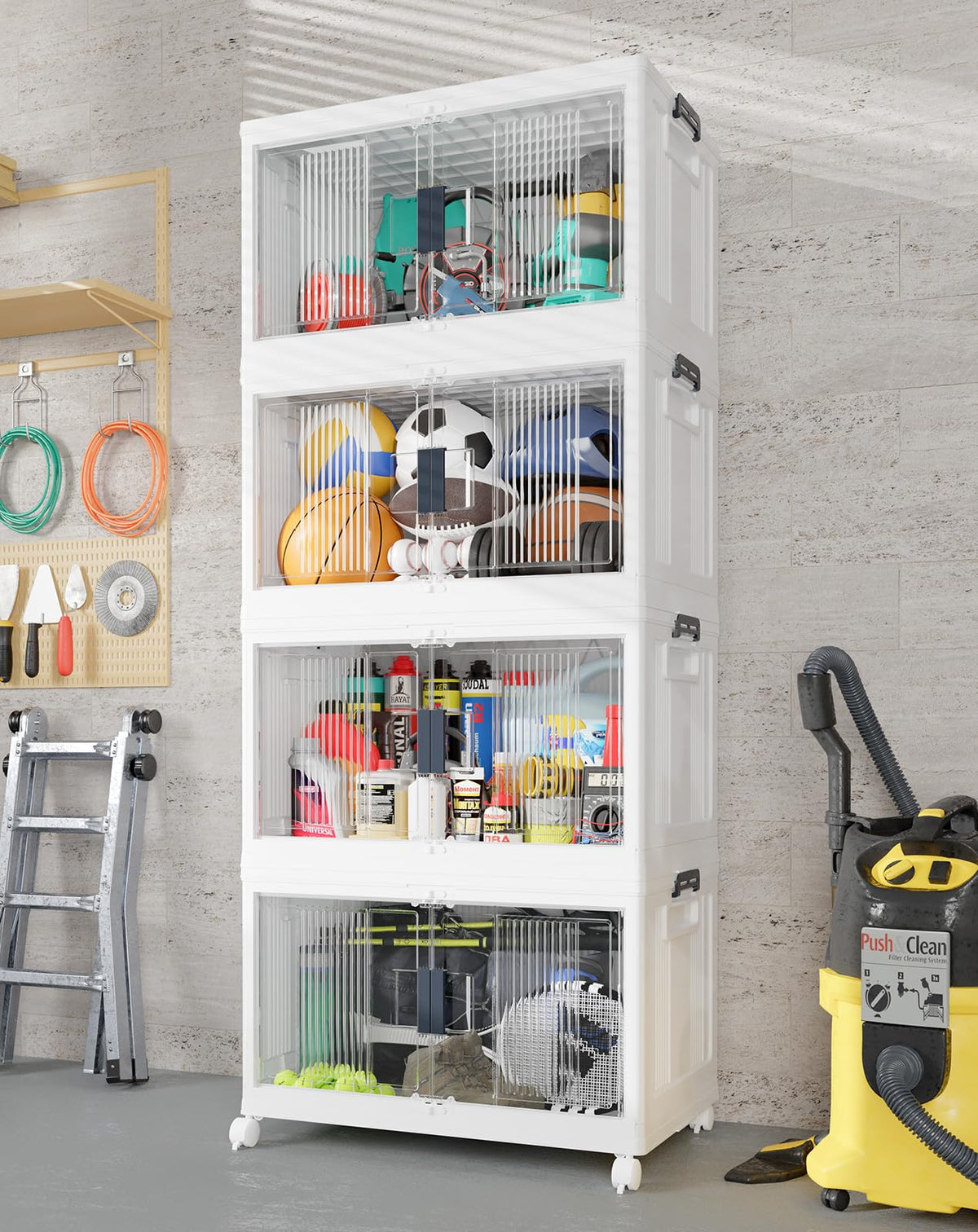 OlarHike Collapsible Storage Bins with Doors & Wheels