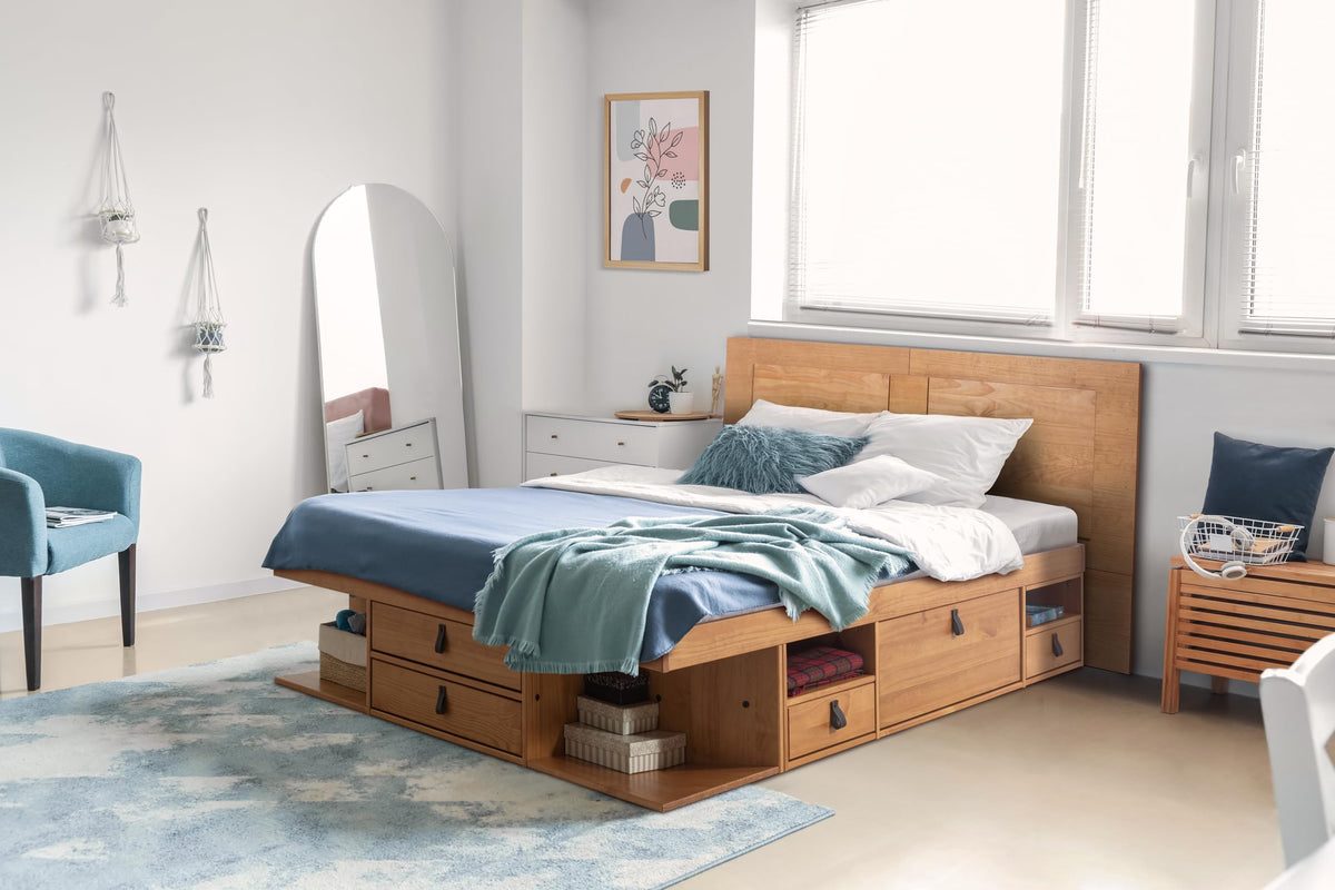 Memomad Bali Storage Platform Bed with Built-In Drawers