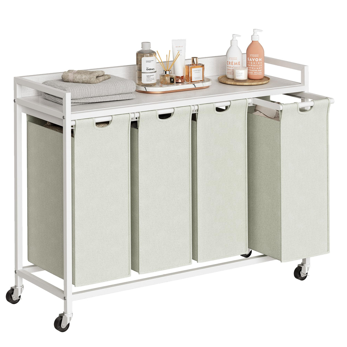 Herture Laundry Hamper with Shelf & Pull-Out Bag