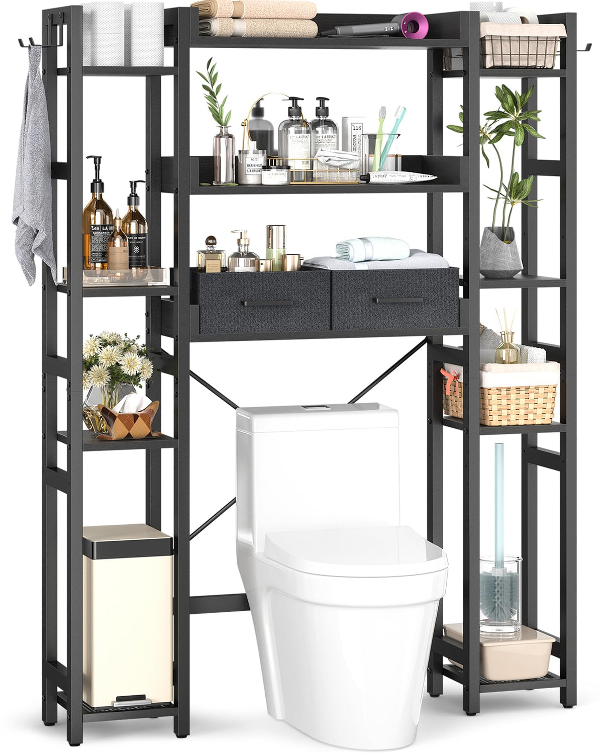 Besiost Over-the-Toilet Storage Organizer with 2 Drawers