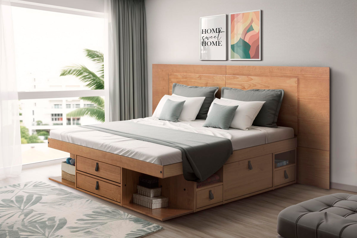 Memomad Bali Storage Platform Bed with Built-In Drawers