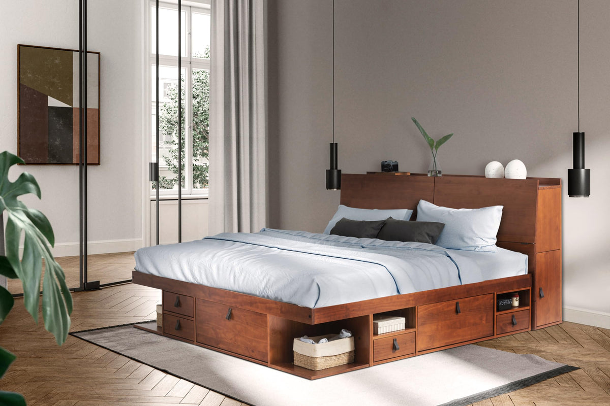 Memomad Bali Storage Platform Bed with Built-In Drawers