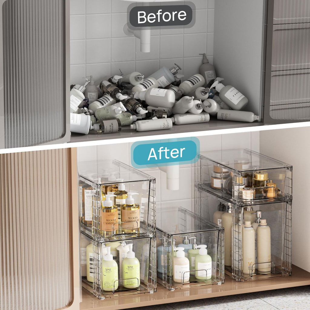 Vtopmart Easily Assemble Clear Storage Dawers Set