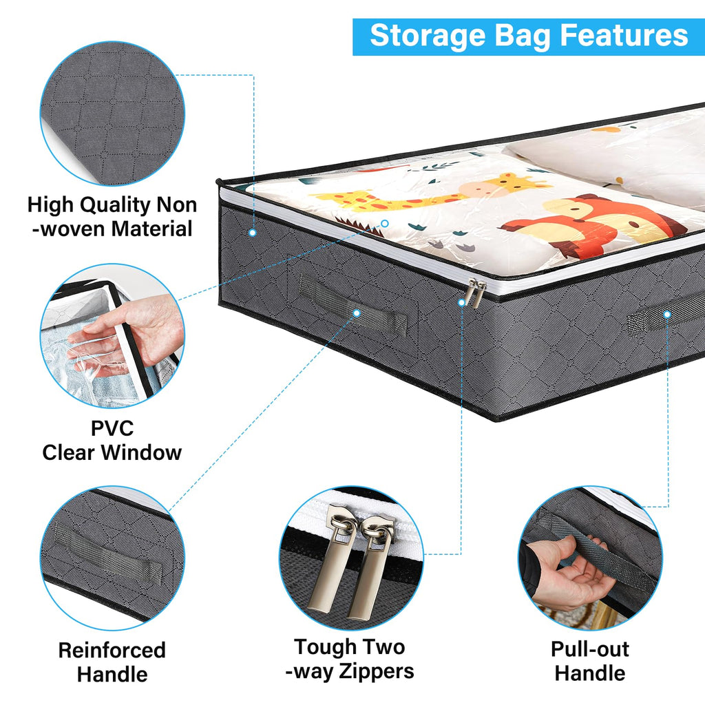 Konfon Sole Under The Bed Storage Containers, Collapsible Storage Bins, Closet Organizers and Storage Containers