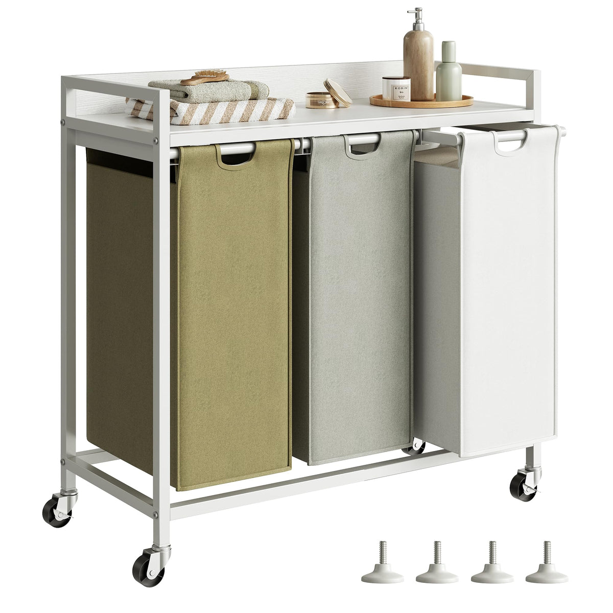 Herture Laundry Hamper with Shelf & Pull-Out Bag