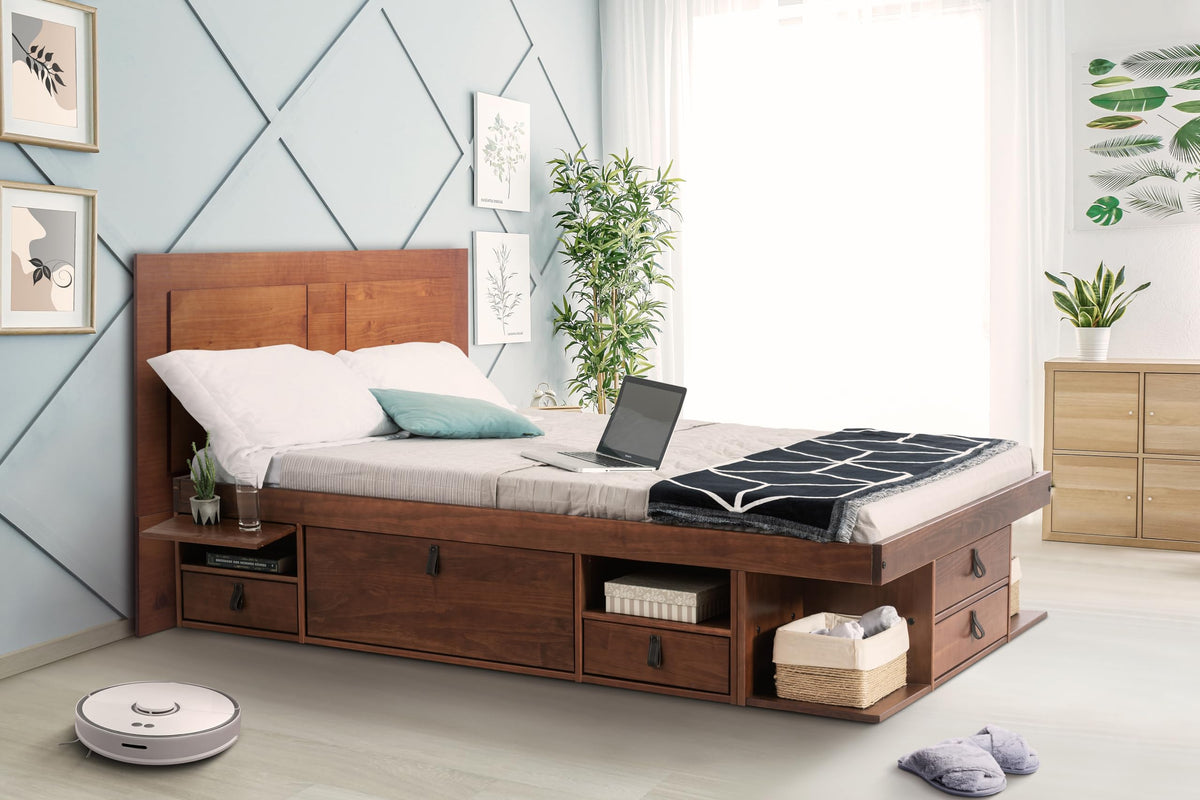Memomad Bali Storage Platform Bed with Built-In Drawers