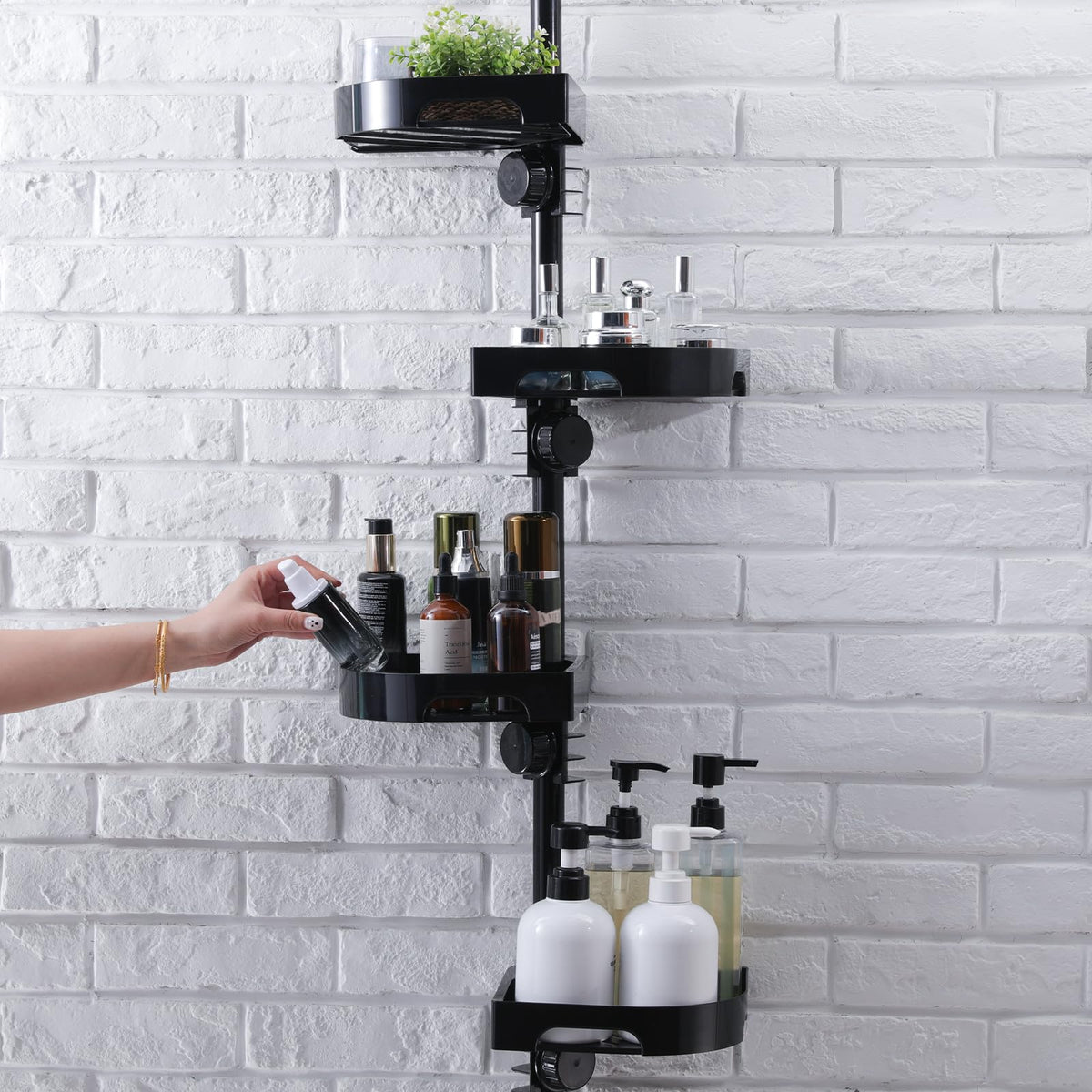 Shuang Qing Corner Shower Caddy with Tension Pole