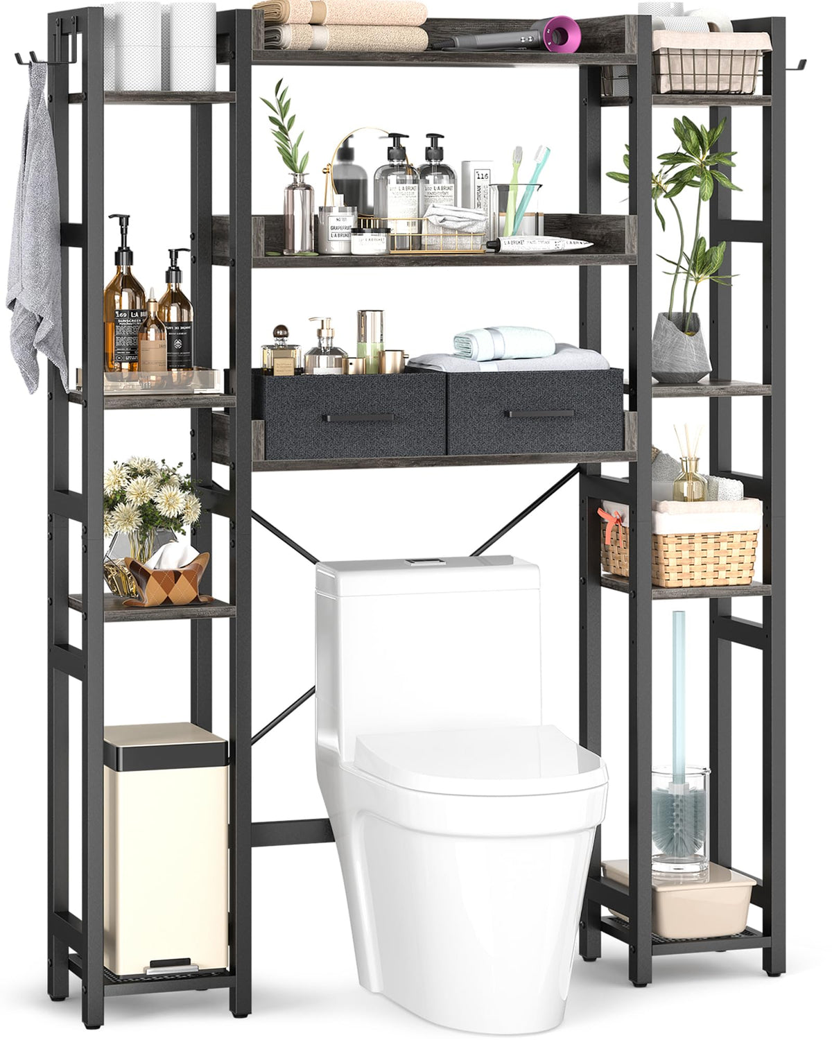Besiost Over-the-Toilet Storage Organizer with 2 Drawers