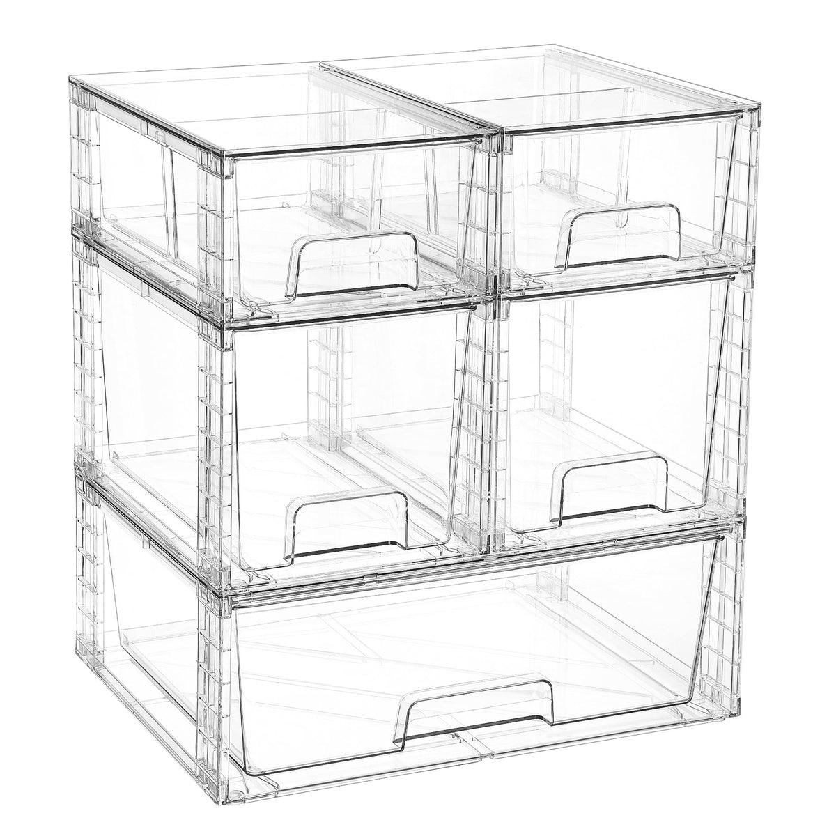 Vtopmart Easily Assemble Clear Storage Dawers Set
