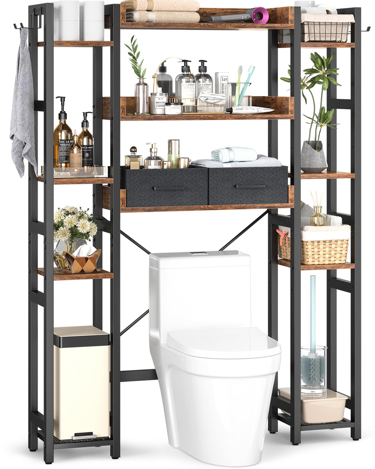 Besiost Over-the-Toilet Storage Organizer with 2 Drawers