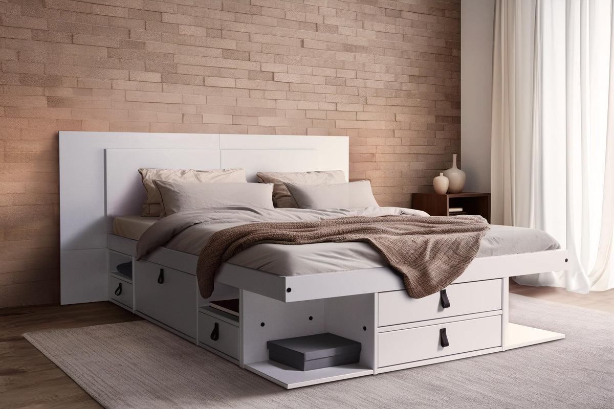 Memomad Bali Storage Platform Bed with Built-In Drawers