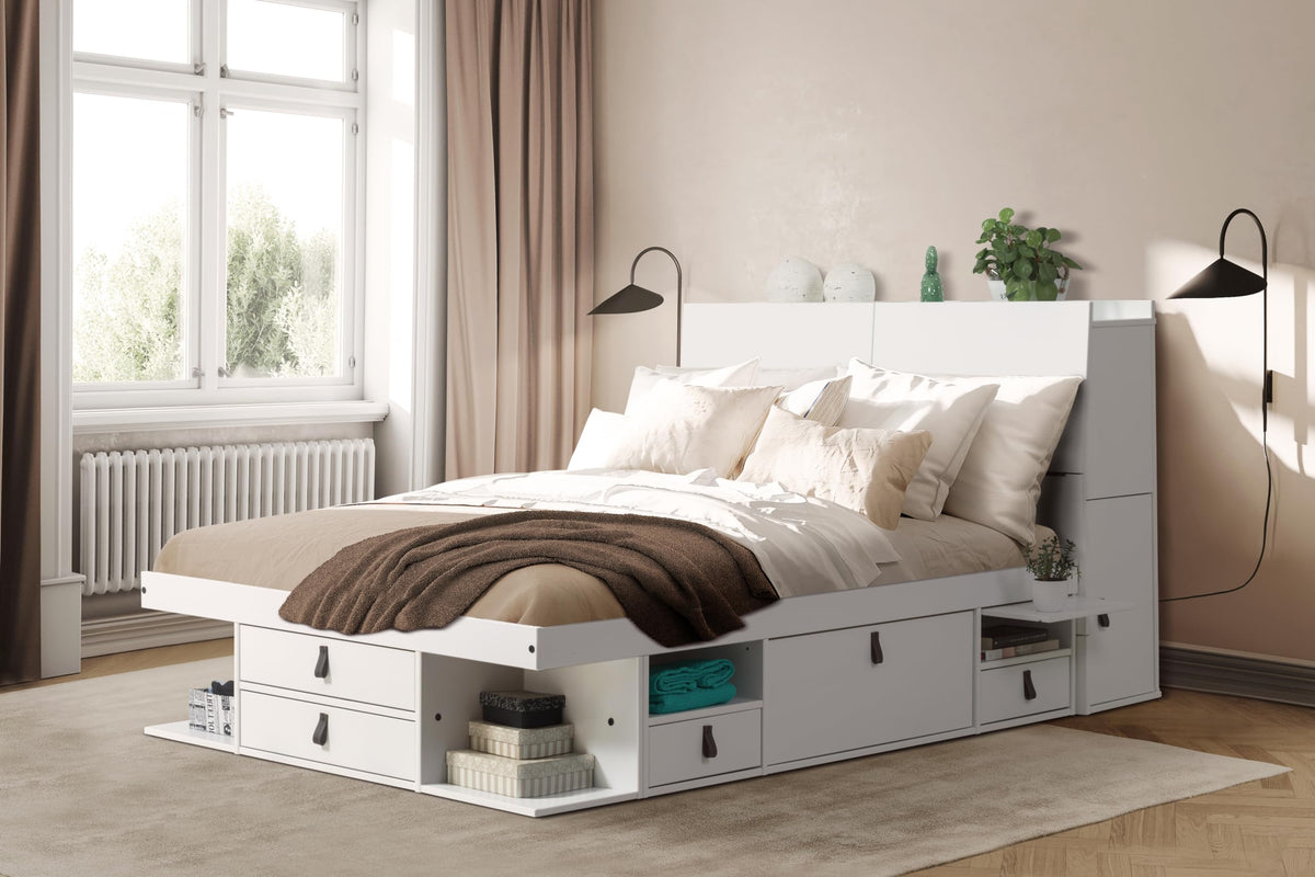 Memomad Bali Storage Platform Bed with Built-In Drawers