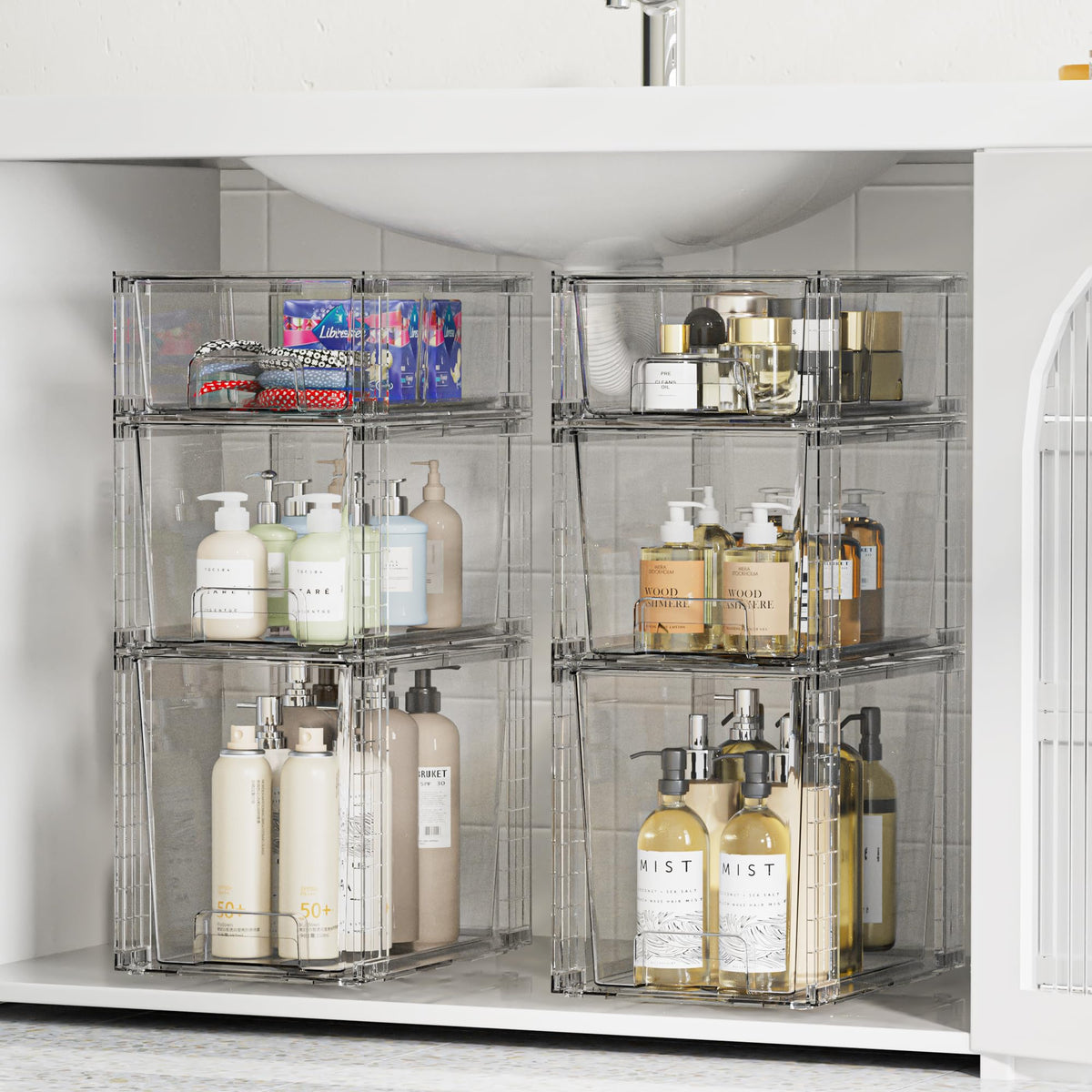Vtopmart Easily Assemble Clear Storage Dawers Set
